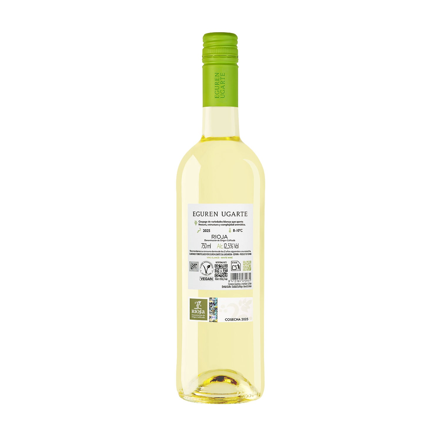 Eguren Ugarte Blanco 2025 Rioja Weißwein Spanien Flasche Rückseite