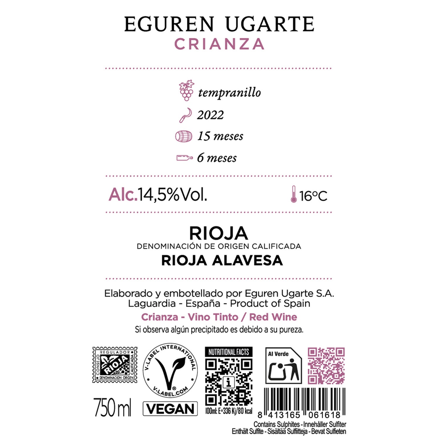 Eguren Ugarte Rioja Crianza 2022
