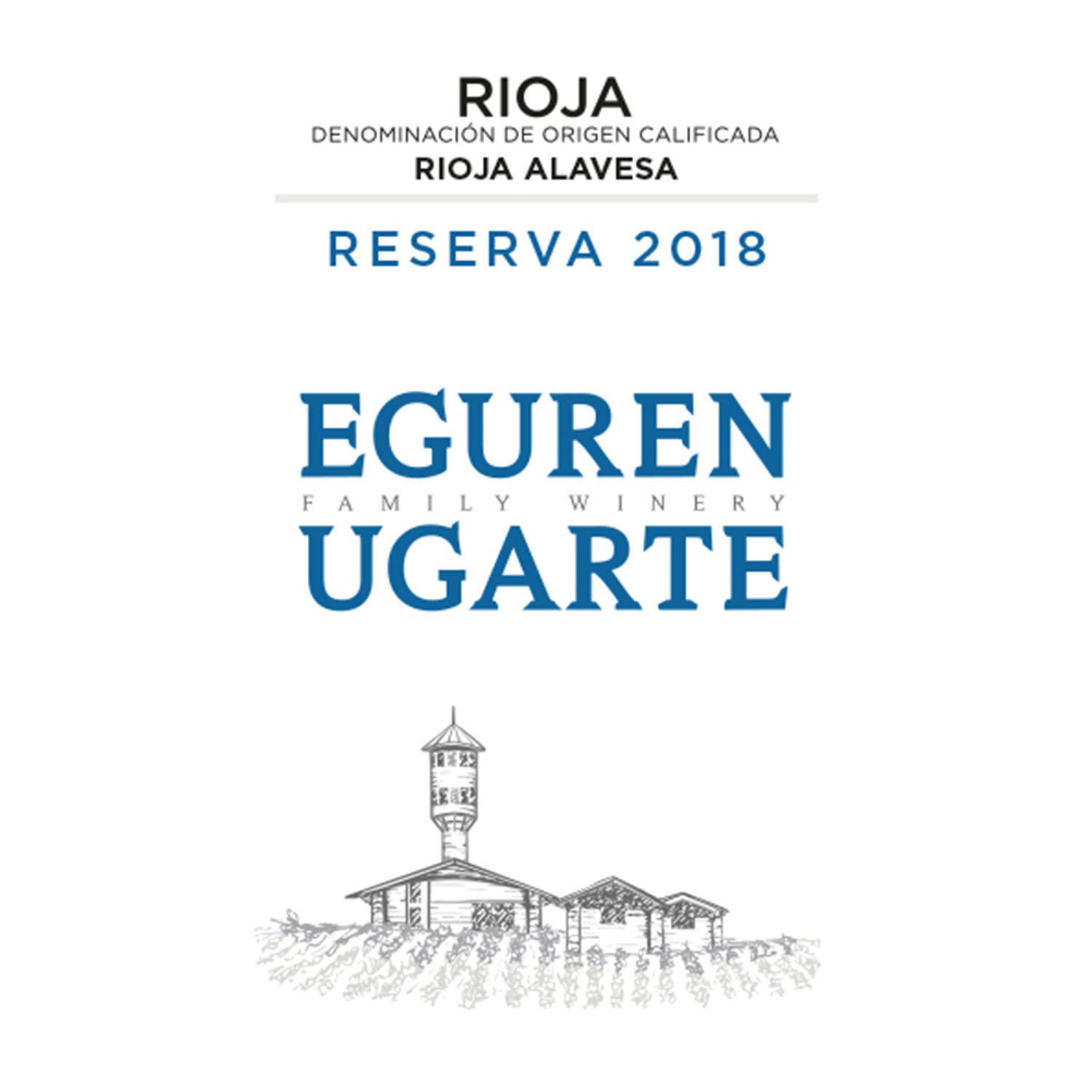 Eguren Ugarte Rioja Reserva 2018 Tempranillo Rotwein Spanien Etikett Vorderseite
