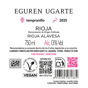 Eguren Ugarte Rosado 2025 Rioja Roséwein Spanien Etikett Rückseite