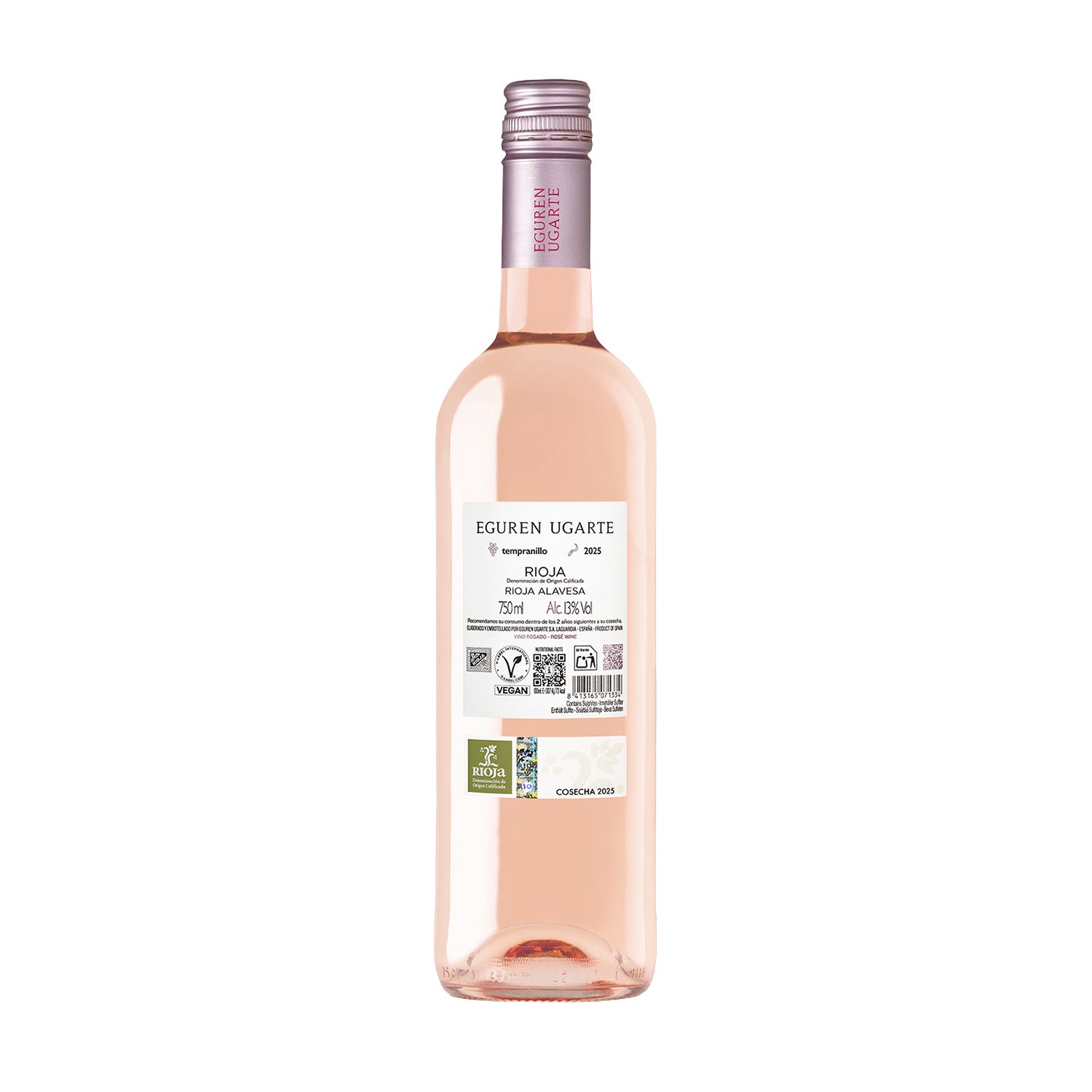 Eguren Ugarte Rosado 2025 Rioja Roséwein Spanien Flasche Rückseite